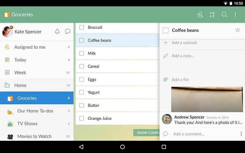 Phần mềm quản lý công việc Wunderlist for Android